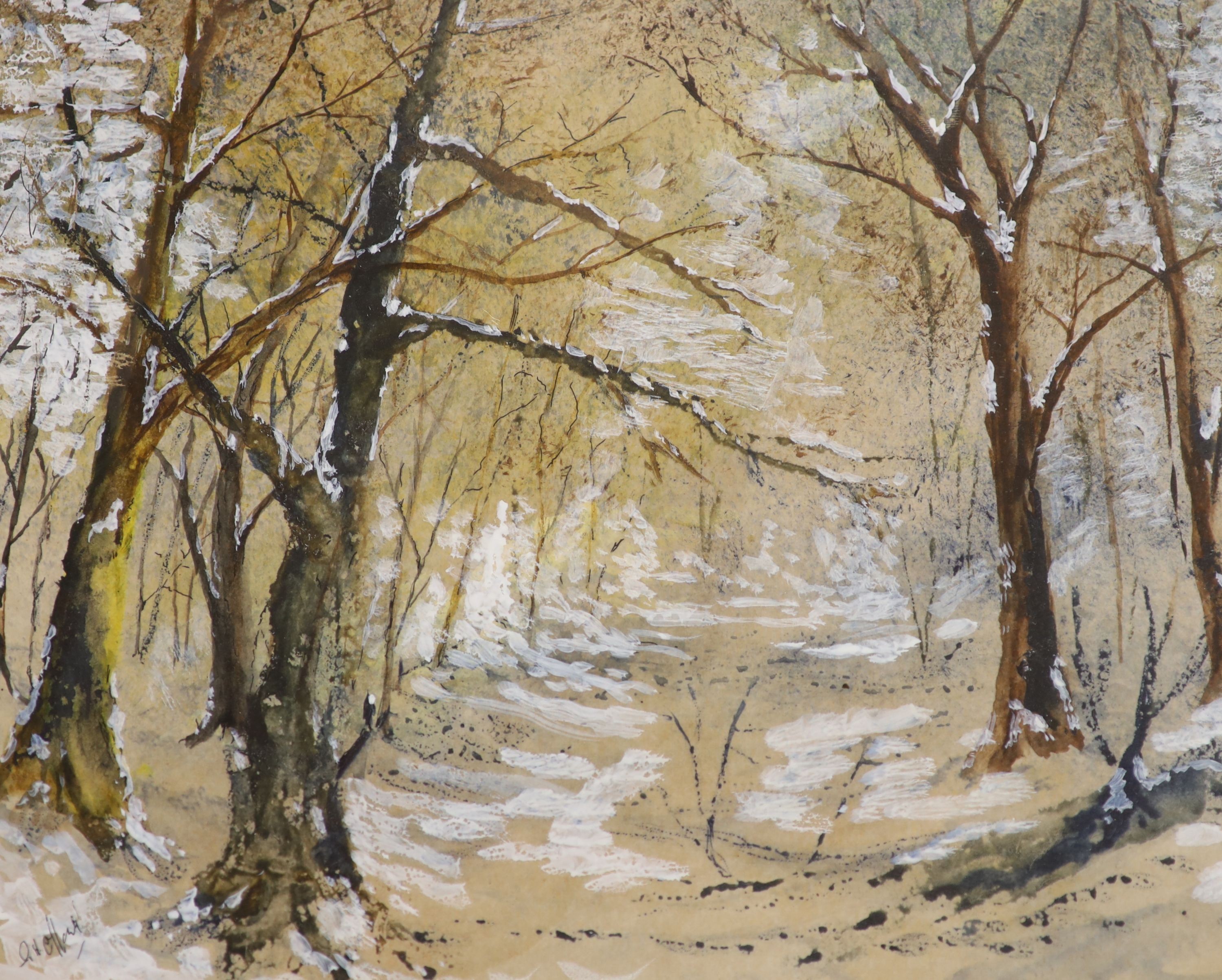 George Offord - ‘’Trees’’, and three further watercolours (4), largest 50 x 62cm.